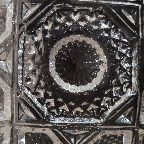 Square Vintage Pressed Glass Bowls by Nucut Lenox - Picture 2 of 5